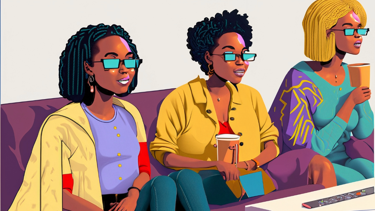 Black Women Watching TV in the 90s