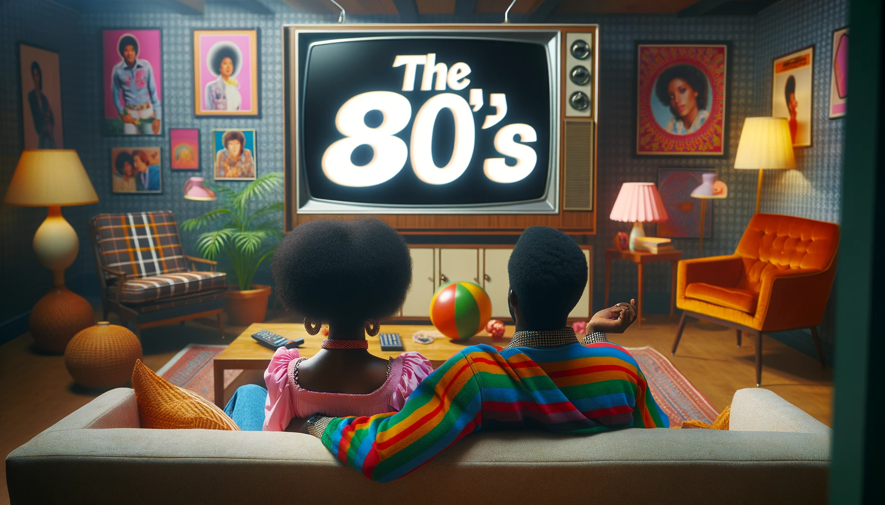 Two people watching the Black movies 80s
